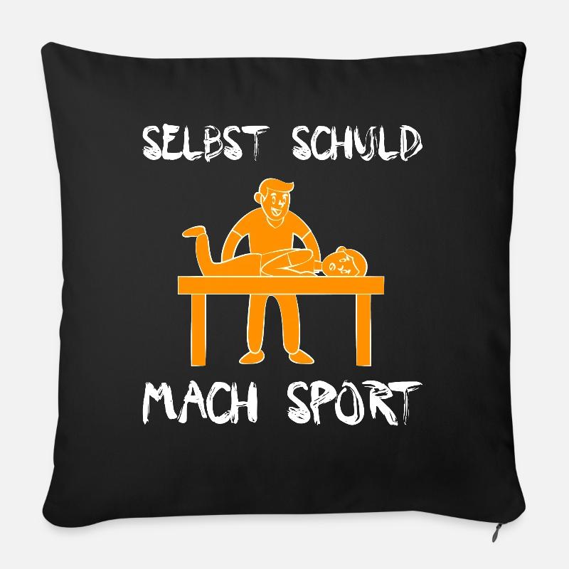 Physiotherapeut Humorvoll Geschenk Spruch Lustig - Sofakissenbezug 45 x 45 cm - Schwarz