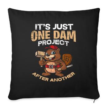 beaver - Sofa pillowcase 17,3'' x 17,3'' (45 x 45 cm) - black - Front