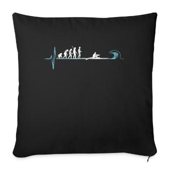 Évolution de l'aviron d'un rameur - Housse de coussin décorative 45 x 45 cm - noir - Devant