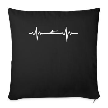 Rowing heartbeat - Sofa pillowcase 17,3'' x 17,3'' (45 x 45 cm) - black - Front