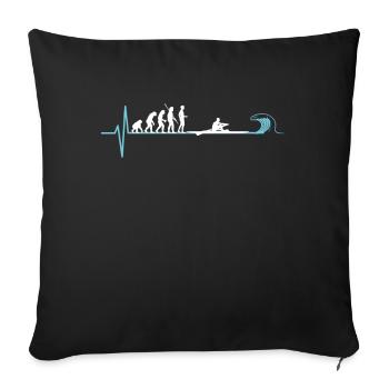 Evolution de l'aviron - Housse de coussin décorative 45 x 45 cm - noir - Devant