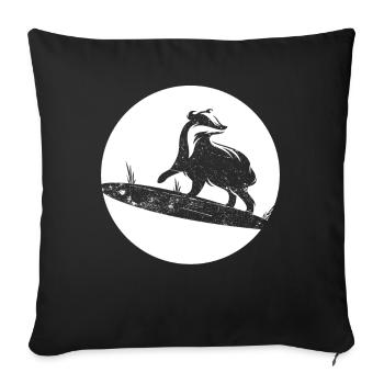 blaireau - Housse de coussin décorative 45 x 45 cm - noir - Devant