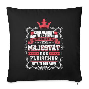Fleischer - Sofakissenbezug 45 x 45 cm - Schwarz - Vorne
