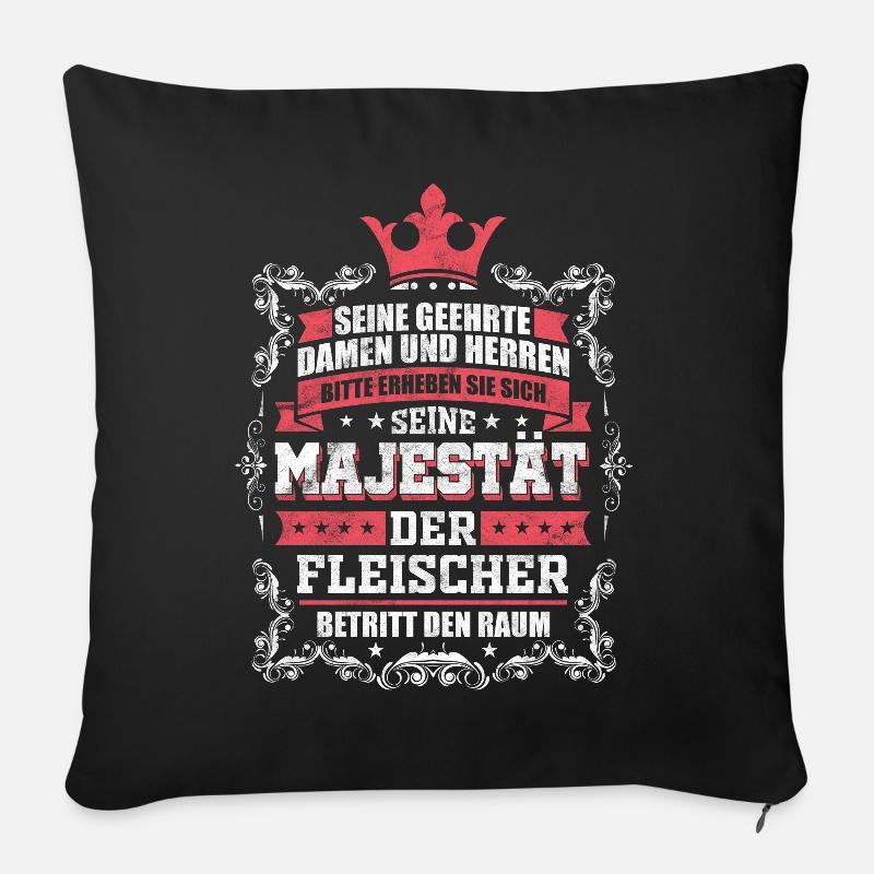 Fleischer - Sofakissenbezug 45 x 45 cm - Schwarz