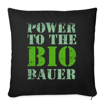 Bio Biobauer Grün Hell - Sofakissenbezug 45 x 45 cm - Schwarz - Vorne