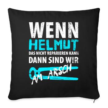 Heimwerker Helmut - Sofakissenbezug 45 x 45 cm - Schwarz - Vorne