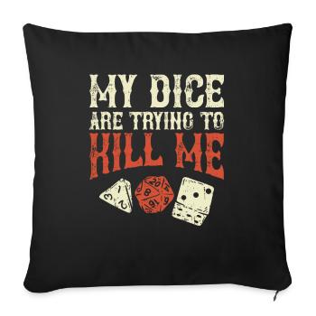 Tabletop nerd geek roleplaying gift - Sofa pillowcase 17,3'' x 17,3'' (45 x 45 cm) - black - Front