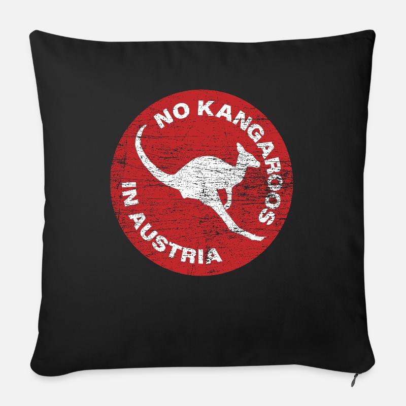 Känguru Österreich - Sofakissenbezug 45 x 45 cm - Schwarz
