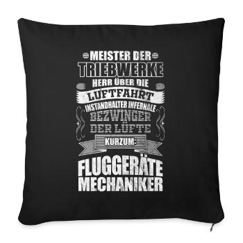 Fluggerätmechaniker Flugzeugmechaniker Luftfahrt - Sofakissenbezug 45 x 45 cm - Schwarz - Vorne