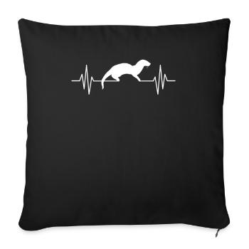 Otter heartbeat marten gift - Sofa pillowcase 17,3'' x 17,3'' (45 x 45 cm) - black - Front