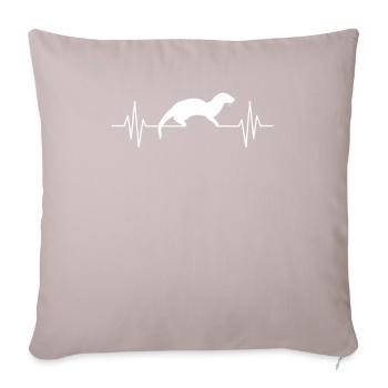 Otter heartbeat marten gift - Sofa pillowcase 17,3'' x 17,3'' (45 x 45 cm) - light taupe - Front