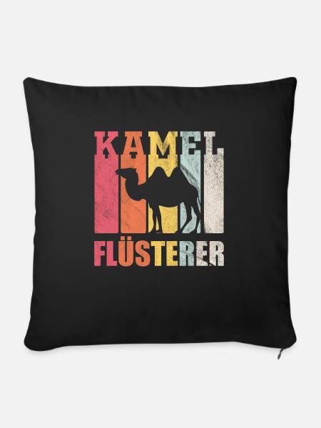 Kamel Flüsterer - Sofakissenbezug 45 x 45 cm - Schwarz