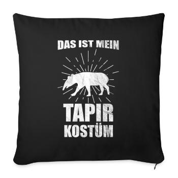 Tapir Karneval Fasching Zootier Kostüm - Sofakissenbezug 45 x 45 cm - Schwarz - Vorne