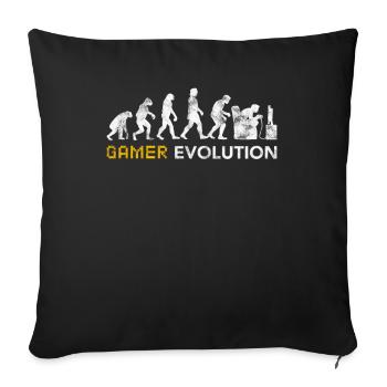 Gamer Evolution Vintage Geschenk - Sofakissenbezug 45 x 45 cm - Schwarz - Vorne