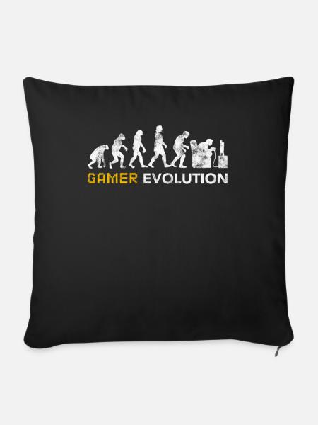 Gamer Evolution Vintage Geschenk - Sofakissenbezug 45 x 45 cm - Schwarz