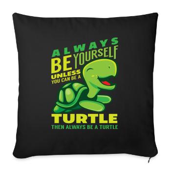 turtle - Sofa pillowcase 17,3'' x 17,3'' (45 x 45 cm) - black - Front