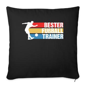 Bester Fußball Trainer - Sofakissenbezug 45 x 45 cm - Schwarz - Vorne