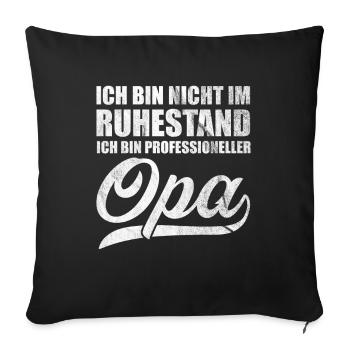 Opa Rentner Vintage Geschenkidee - Sofakissenbezug 45 x 45 cm - Schwarz - Vorne
