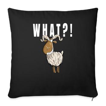 What ?! Drôle de chèvre - Housse de coussin décorative 45 x 45 cm - noir - Devant