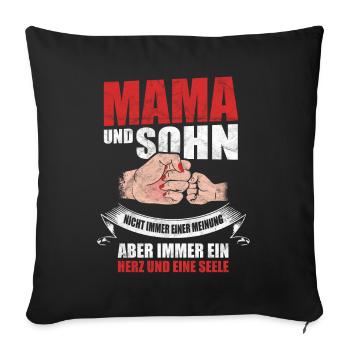 Mama Sohn Muttertag Geschenk - Sofakissenbezug 45 x 45 cm - Schwarz - Vorne