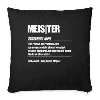 Meister - Sofakissenbezug 45 x 45 cm - Schwarz - Vorne