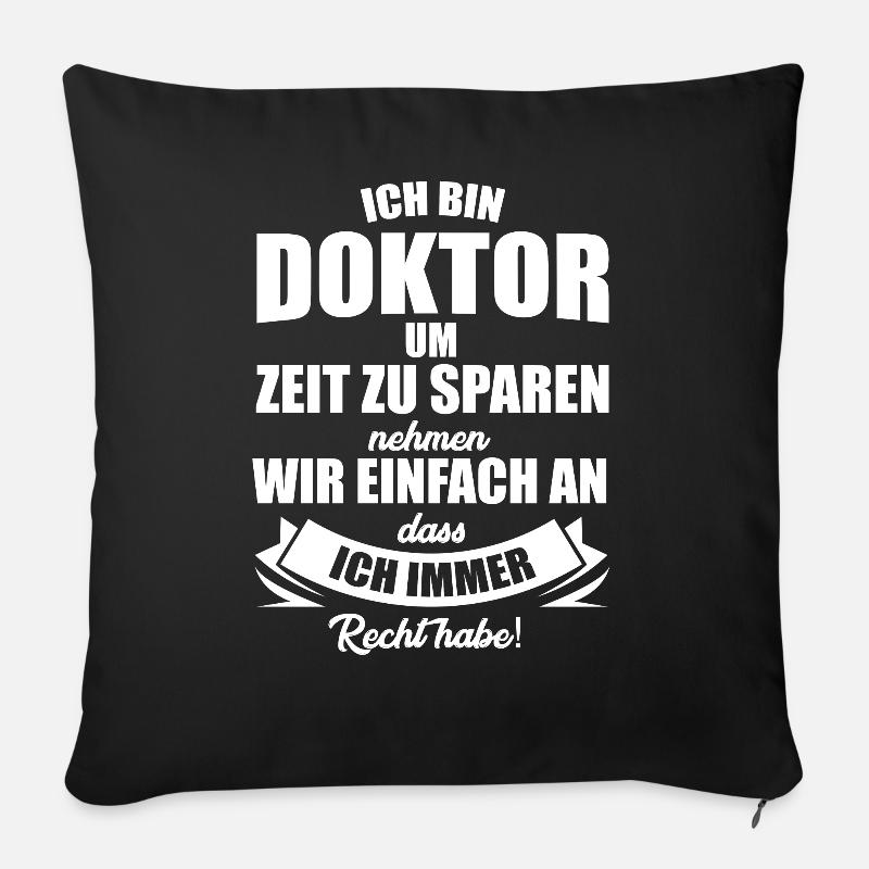 Doktor Doktortitel Promotion Geschenkidee - Sofakissenbezug 45 x 45 cm - Schwarz