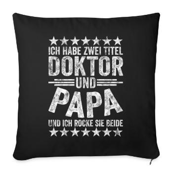 Doktortitel 10 - Sofakissenbezug 45 x 45 cm - Schwarz - Vorne