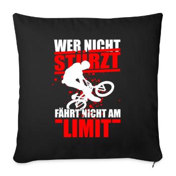 Mountainbiker Mountainbike Hobby - Sofakissenbezug 45 x 45 cm - Schwarz - Vorne