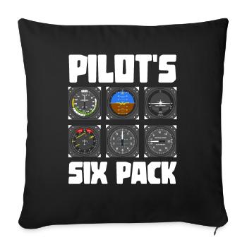 Pilot six-pack gift idea - Sofa pillowcase 17,3'' x 17,3'' (45 x 45 cm) - black - Front