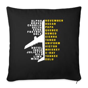 Pilot aviation - Sofa pillowcase 17,3'' x 17,3'' (45 x 45 cm) - black - Front