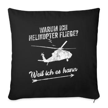 Helikopter Flugschein bestandene Prüfung Geschenk - Sofakissenbezug 45 x 45 cm - Schwarz - Vorne