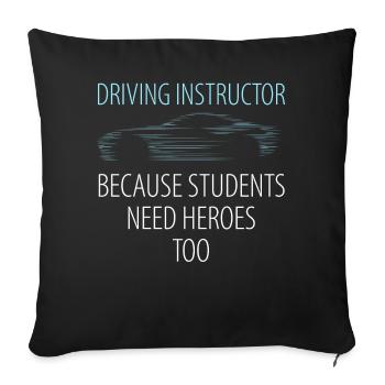 Driving instructor gift student driving lesson - Sofa pillowcase 17,3'' x 17,3'' (45 x 45 cm) - black - Front