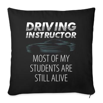 Driving instructor gift student driving lesson - Sofa pillowcase 17,3'' x 17,3'' (45 x 45 cm) - black - Front