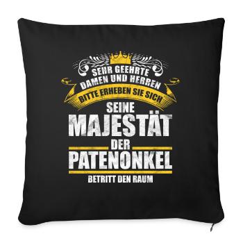 Patenonkel Taufe Taufgeschenk Geschenk - Sofakissenbezug 45 x 45 cm - Schwarz - Vorne