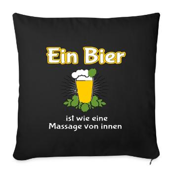 Bier Beer Bier Bier Hopfen Bier Biershirt Bier - Sofakissenbezug 45 x 45 cm - Schwarz - Vorne
