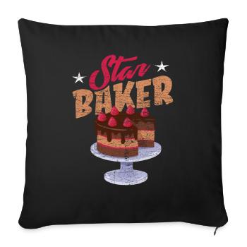 Backen Bäcker - Sofakissenbezug 45 x 45 cm - Schwarz - Vorne