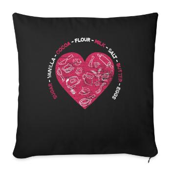 Coeur de cuisson - Housse de coussin décorative 45 x 45 cm - noir - Devant