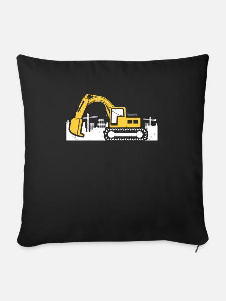 Baggerfahrer - Sofakissenbezug 45 x 45 cm - Schwarz