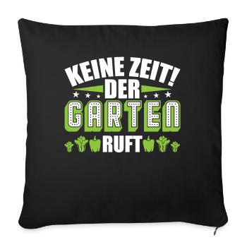 Gärtner Garten Gartenbau Outfit - Sofakissenbezug 45 x 45 cm - Schwarz - Vorne