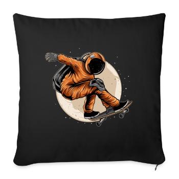 Skater astronaut skateboard outer space moon - Sofa pillowcase 17,3'' x 17,3'' (45 x 45 cm) - black - Front