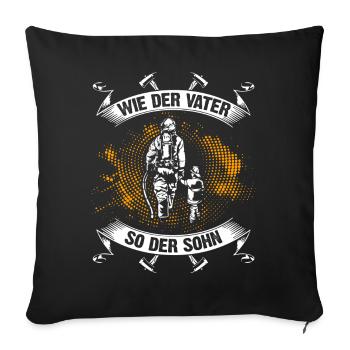 Feuerwehr Feuerwehrmann Vater und Sohn Design - Sofakissenbezug 45 x 45 cm - Schwarz - Vorne