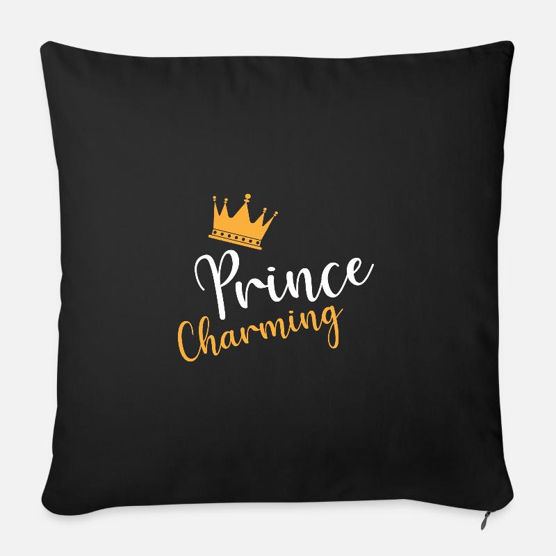 prince Charmant - Housse de coussin décorative 45 x 45 cm - noir