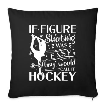 Hockey sur glace Dicton de motivation Design - Housse de coussin décorative 45 x 45 cm - noir - Devant