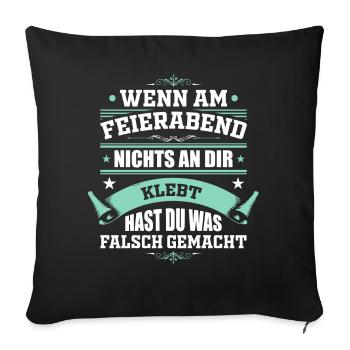 Lustiges Erzieher Kinderbetreuer Sprüche Geschenk - Sofakissenbezug 45 x 45 cm - Schwarz - Vorne