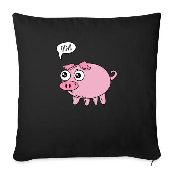 Oink - Schwein - Sofakissenbezug 45 x 45 cm - Schwarz - Vorne