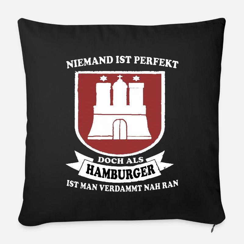 Hambuger Hamburger Hafen Hamburg Hansestadt - Sofakissenbezug 45 x 45 cm - Schwarz