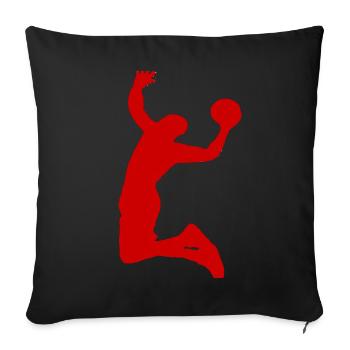 Basket-ball joueur de basket-ball basket sport passe-temps - Housse de coussin décorative 45 x 45 cm - noir - Devant