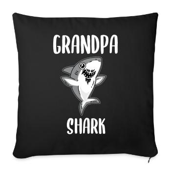 Grandpa Shark - Shark Grandpa - Sofa pillowcase 17,3'' x 17,3'' (45 x 45 cm) - black - Front
