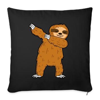 Dabbing sloth - Sofa pillowcase 17,3'' x 17,3'' (45 x 45 cm) - black - Front
