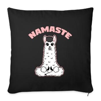 Llama Namaste meditate - Sofa pillowcase 17,3'' x 17,3'' (45 x 45 cm) - black - Front